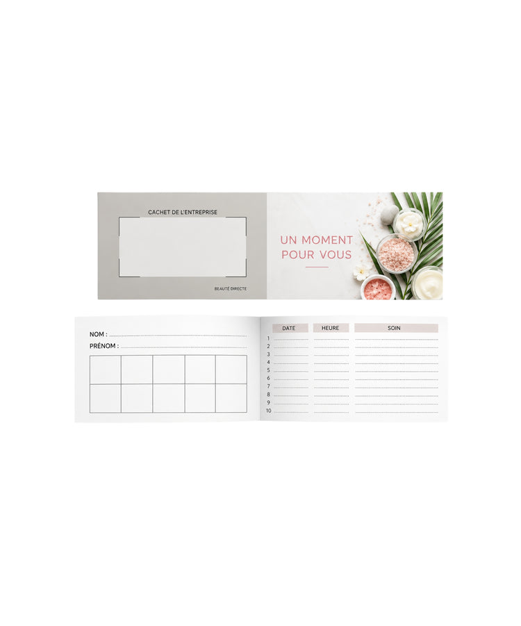 Carte rendez-vous & fidélité x20 - Beauté Directe